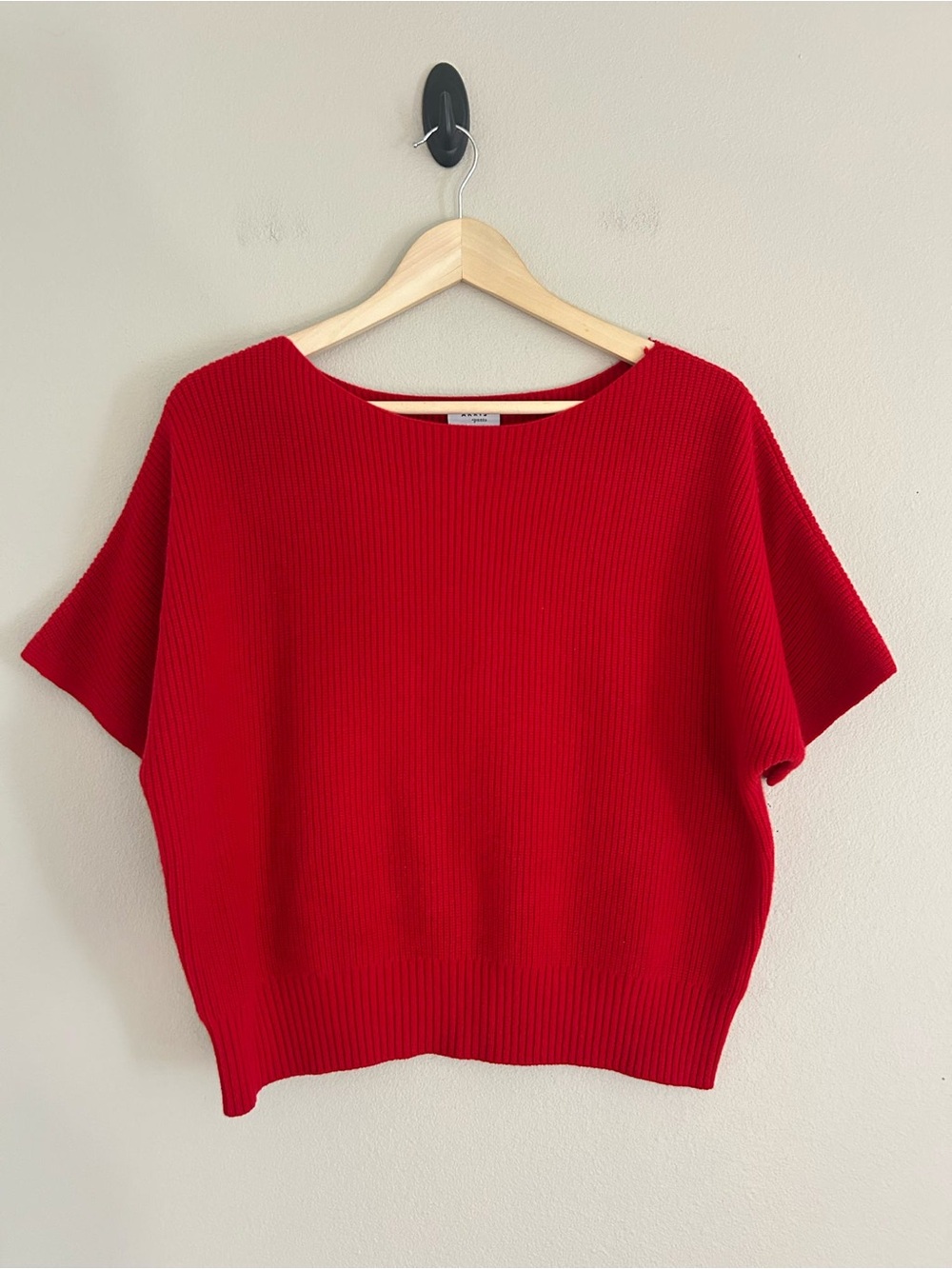 AKRIS PUNTO Red Wool & Cashmere Ribbed Knit Top US 8   D-6